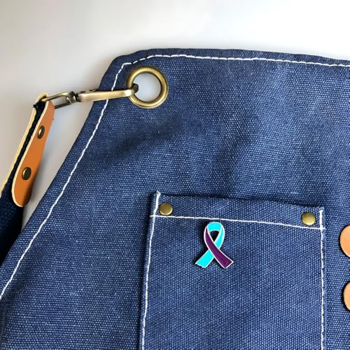 Suicide Prevention Awareness Ribbon Pin 25pcs Purple & Teal Enamel Pins2