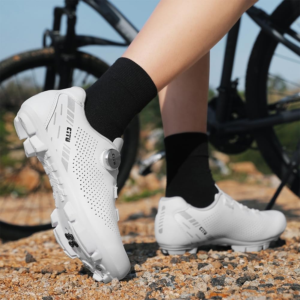 Fahrradschuhe Herren Damen Outdoor MTB Radschuhe Adulta Atmungsaktive Mountainbike Schuhe Kompatibel Mit SPD-Stollen mit 2 Loch Cleat System