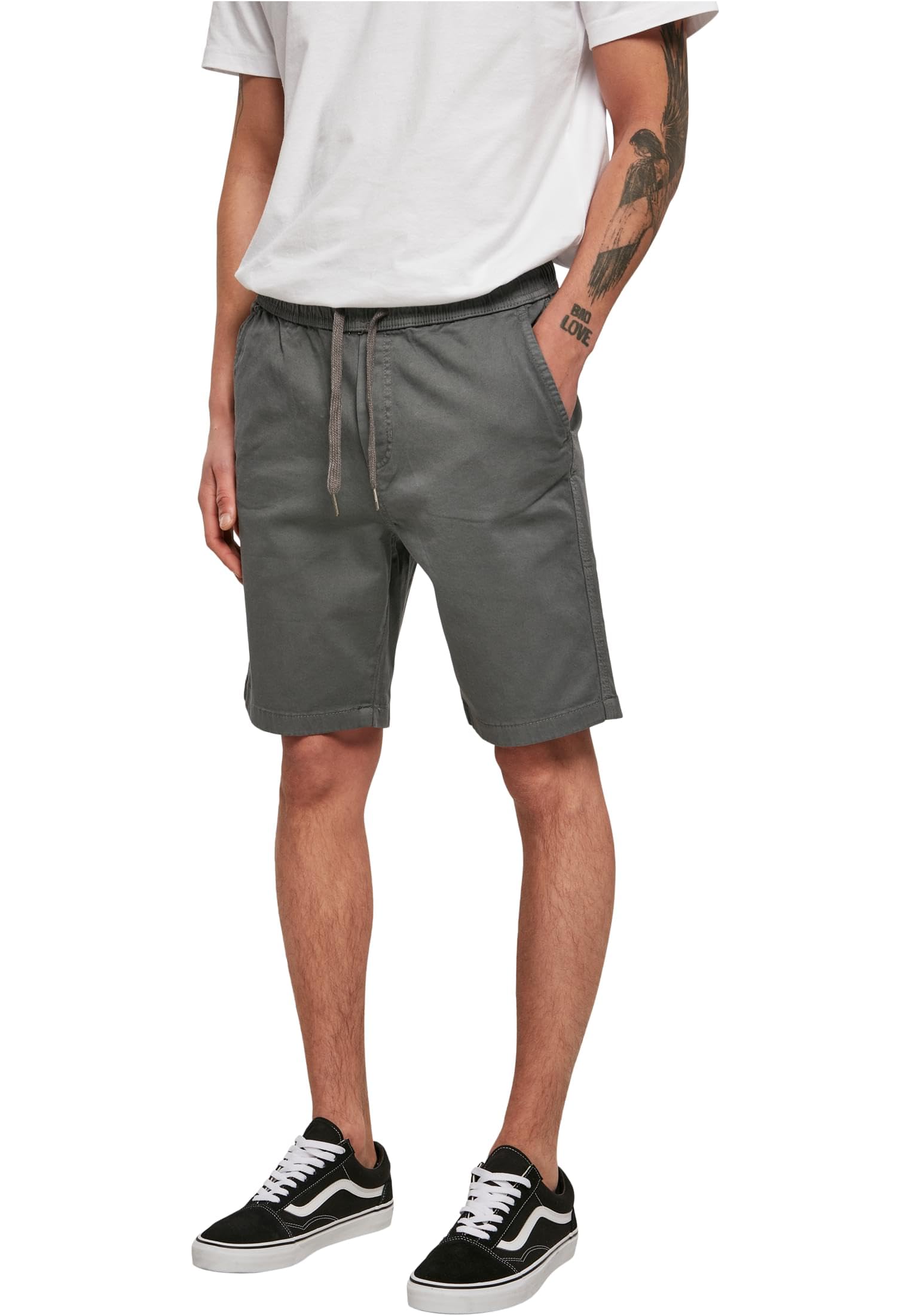 Urban Classics Stretch Twill Joggshorts Hombre Pantalones Cortos Negro Suelto
