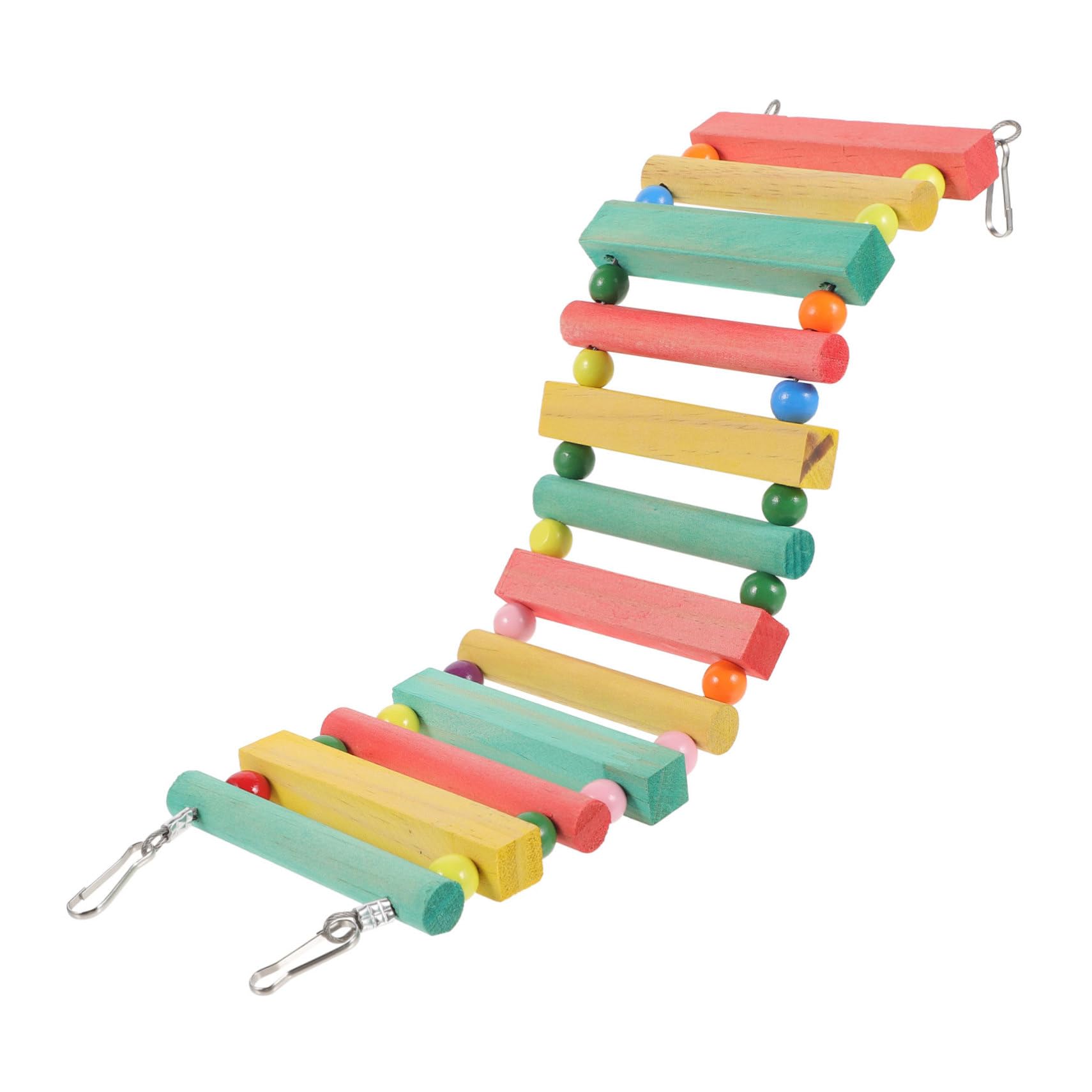 SUPVOX 3piezas Escalera De Madera Colorida para Aves Juguete para Periquitos y Loros para Ejercicio y Diversión Jaulas Accesorio Duradero y Atractivo para Mascotas Pequeñas