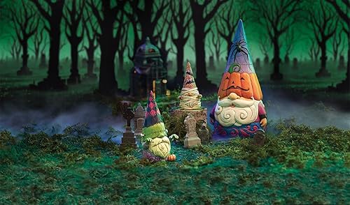 Miniatura 6 de Enesco Jim Shore Heartwood Creek - Figura de sombrero de telaraña de gnomo de Halloween, 12 pulgadas, multicolor