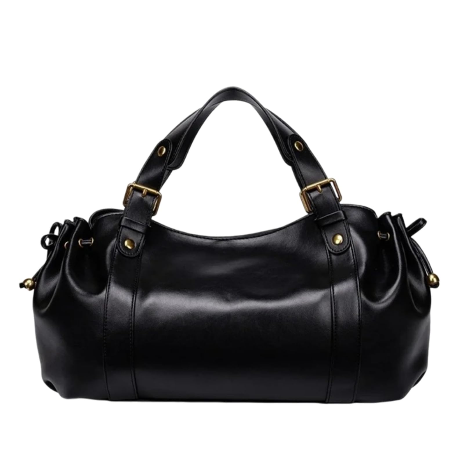 Beauty Case Borsa Hobo in Pelle Vintage Piegata, Grande capacità A Spalla Tote