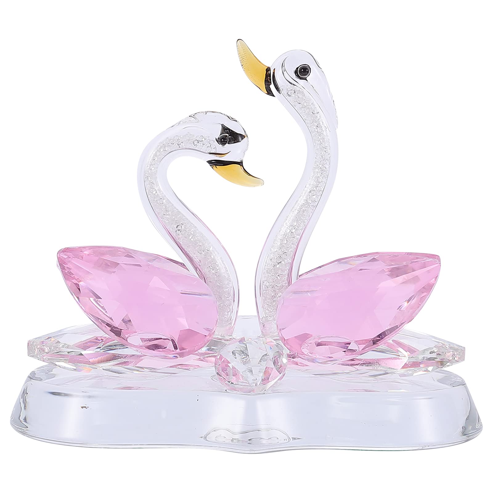 Cygne en cristal rose contre les intérieurs ternes : illuminez votre espace de reflets magiques