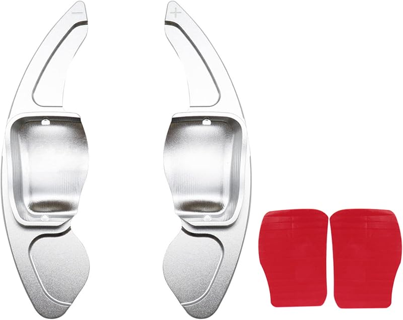 Extensores de Paddle Shift para Volante Compatíveis com Volkswagen Golf, Jetta, Passat, Tiguan, Touareg e Seat Leon, Alumínio Prateado, 2 Peças
