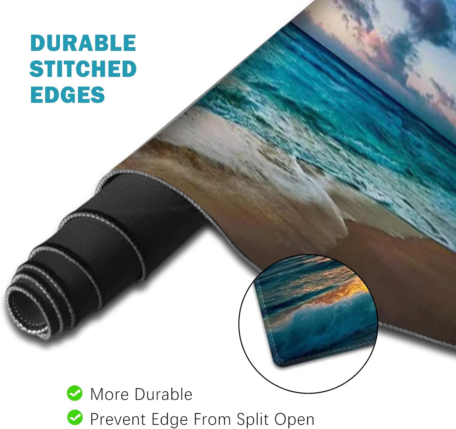 ToLuLu Extended Gaming Mouse Pad, Memory Foam Ergonomic Keyboard Mouse Wrist Rest Support Set, Large Desk Mat with Stitched Edges, Non-Slip Base Mousepad for Home Office Game and Study, Sunset