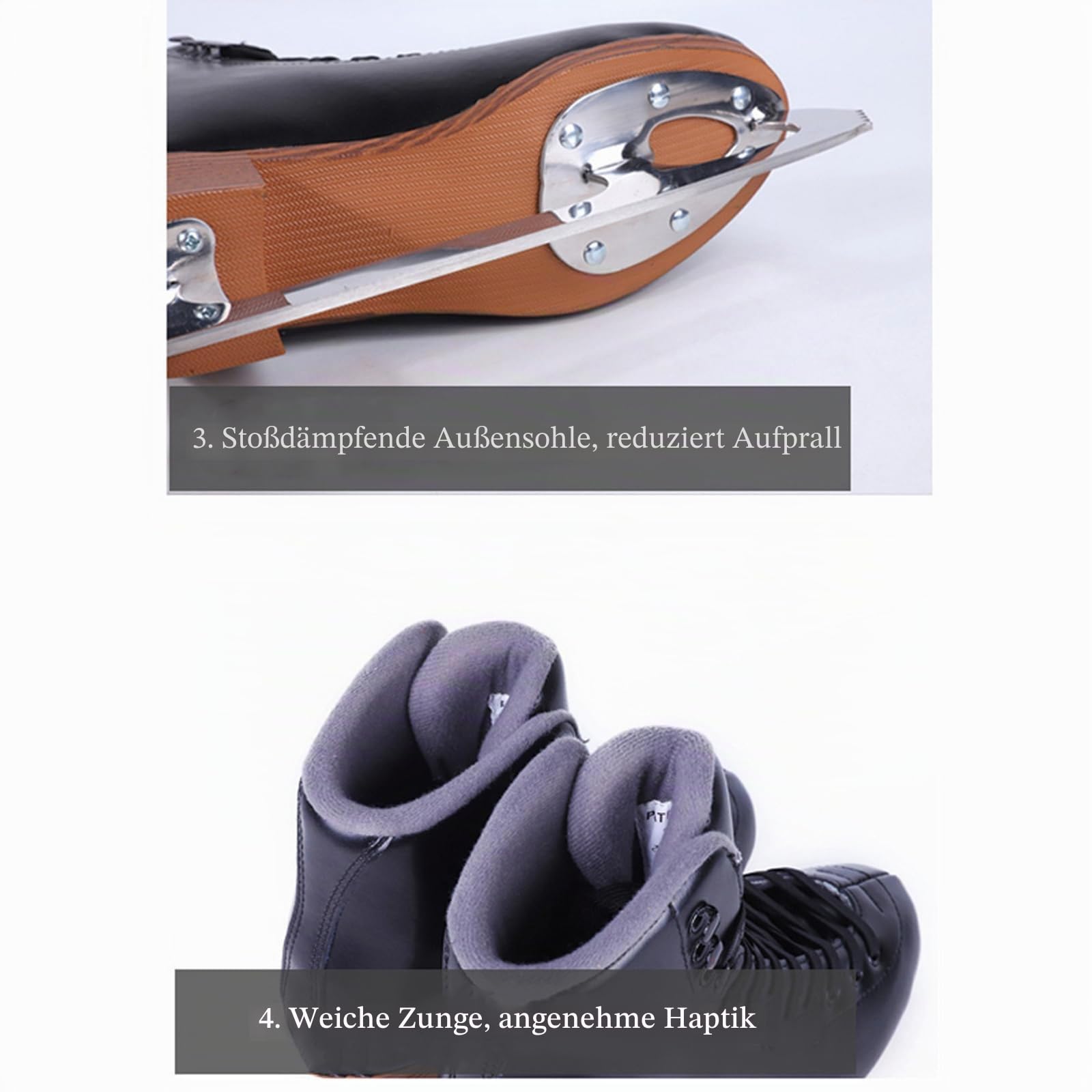 Unisex Schlittschuhe Eishockey Eislaufen für Erwachsende,Obermaterial Leder Edelstahlkufe vorgeschliffen Schlittschuhe,Optimaler Halt & bequemer Komfort für Anfänger und fortgeschrittene Skater