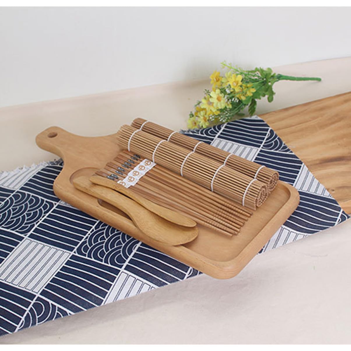 BRIGHTFUFU 9pcs Sushi Making Utensils Sushi Making Kit Sushi Kit Sushi Maker Sushi Roller Sushi Making Equipment Chopstick Drying Sushi Mat Sushi Driver Sushi