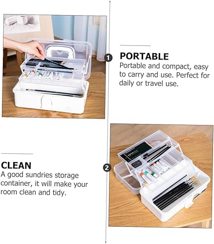 Miniatura 5 de Tofficu 3 Tier Storage Box Compartments Freinds Gift Plastic Painting Tool Case First Cosmetics Storage Craft Trays Jewelery Organzer Led Diodes