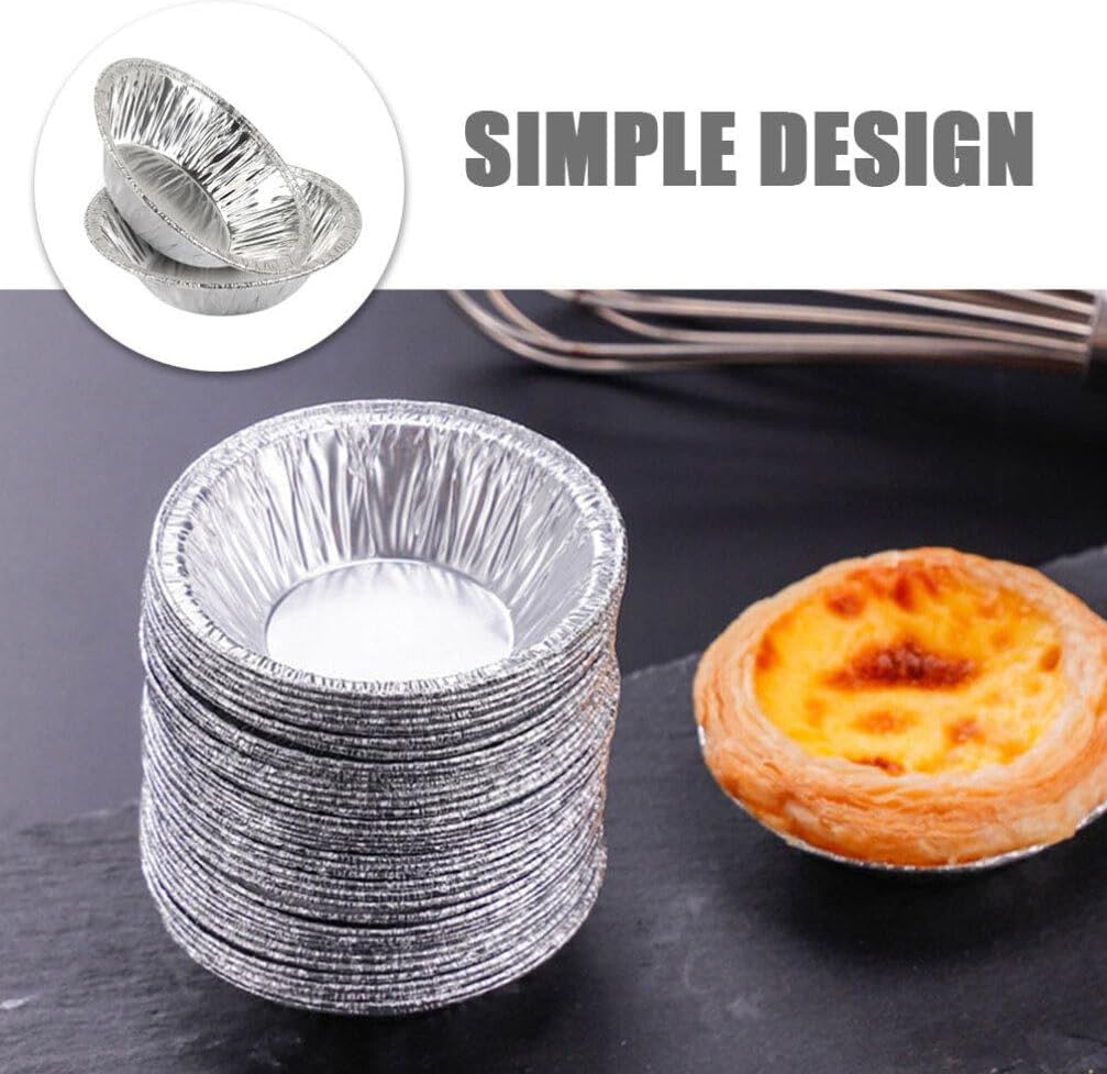 Egg Tart Mold 400 Pcs Disposable Round Aluminum Foil Pans for Baking Mini Pie Tarts and Tartlets Lightweight Portable Bakeware 2.95 Inch