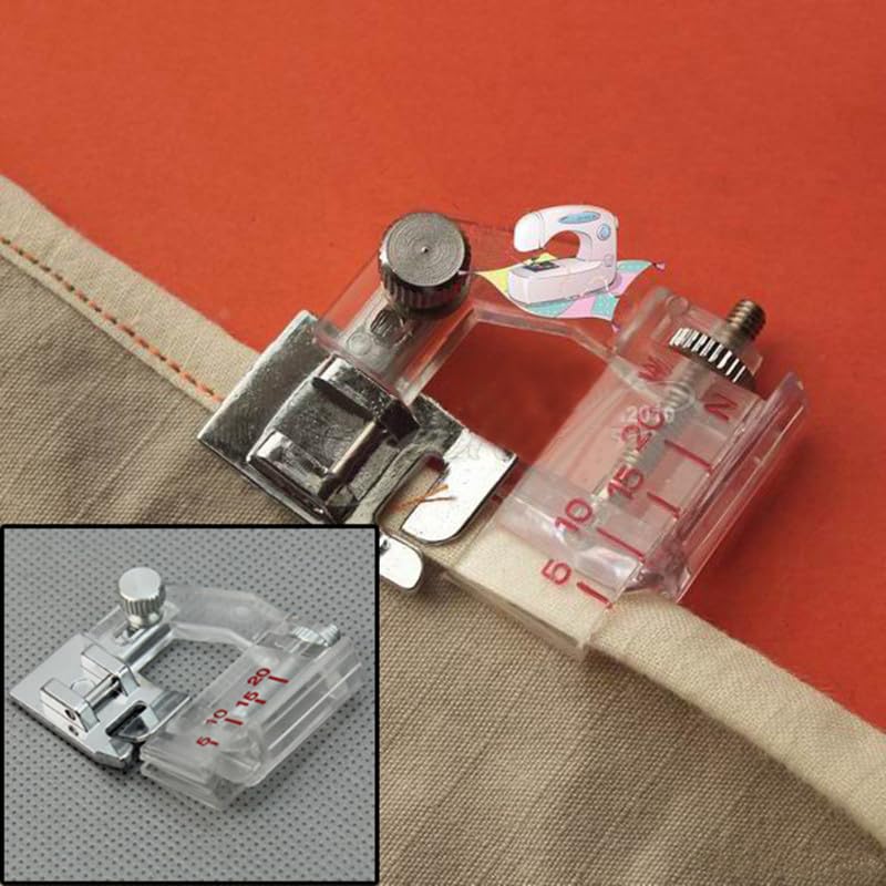 Image of ZENITH Bias Tape Foot Pressure Foot Snap on Type for Automatic Electric Low Shank Sewing Machines Suitable for Usha Janome Brother Singer etc Steel Finish (Bias Tape Foot)