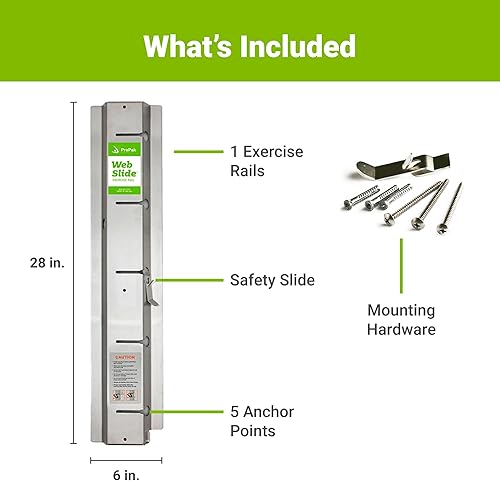 Miniatura 3 de Web Slide Riel único, acero inoxidable, perfecto para calentamientos dinámicos, crossfit, estiramiento y fortalecimiento de fuerza, equipo de