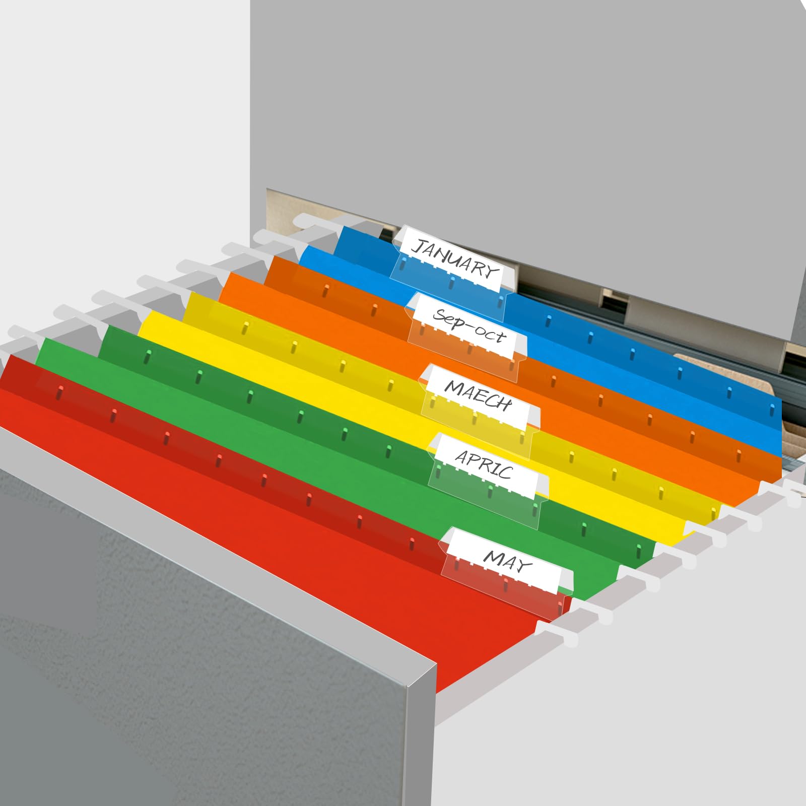 HERKKA Carpetas colgantes de capacidad extra, paquete de 60 carpetas colgantes reforzadas de tamaño carta diseñadas para archivos voluminosos, gráficos médicos, colores surtidos (expansión de 2