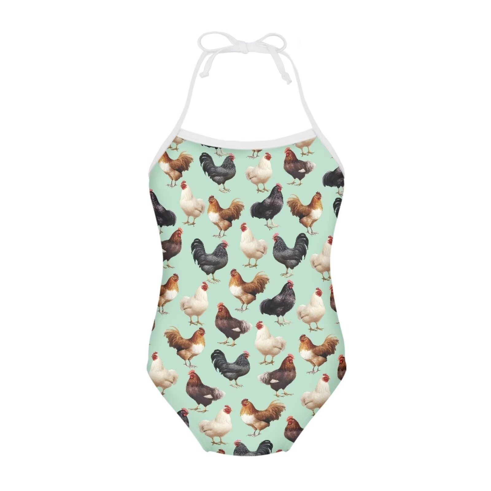 Girls One Piece Swimsuit Beach Bathing Suit Toddler Floral Halter Straps Swimwear for 1-10 Years