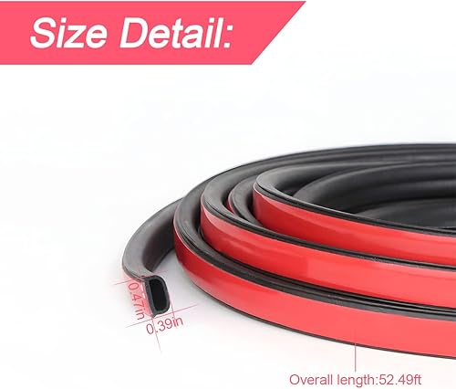 Miniatura 2 de Tira de sellado de puerta de automóvil, protector de borde de goma en forma de D, para puerta de automóvil, sellado de aislamiento de ruido