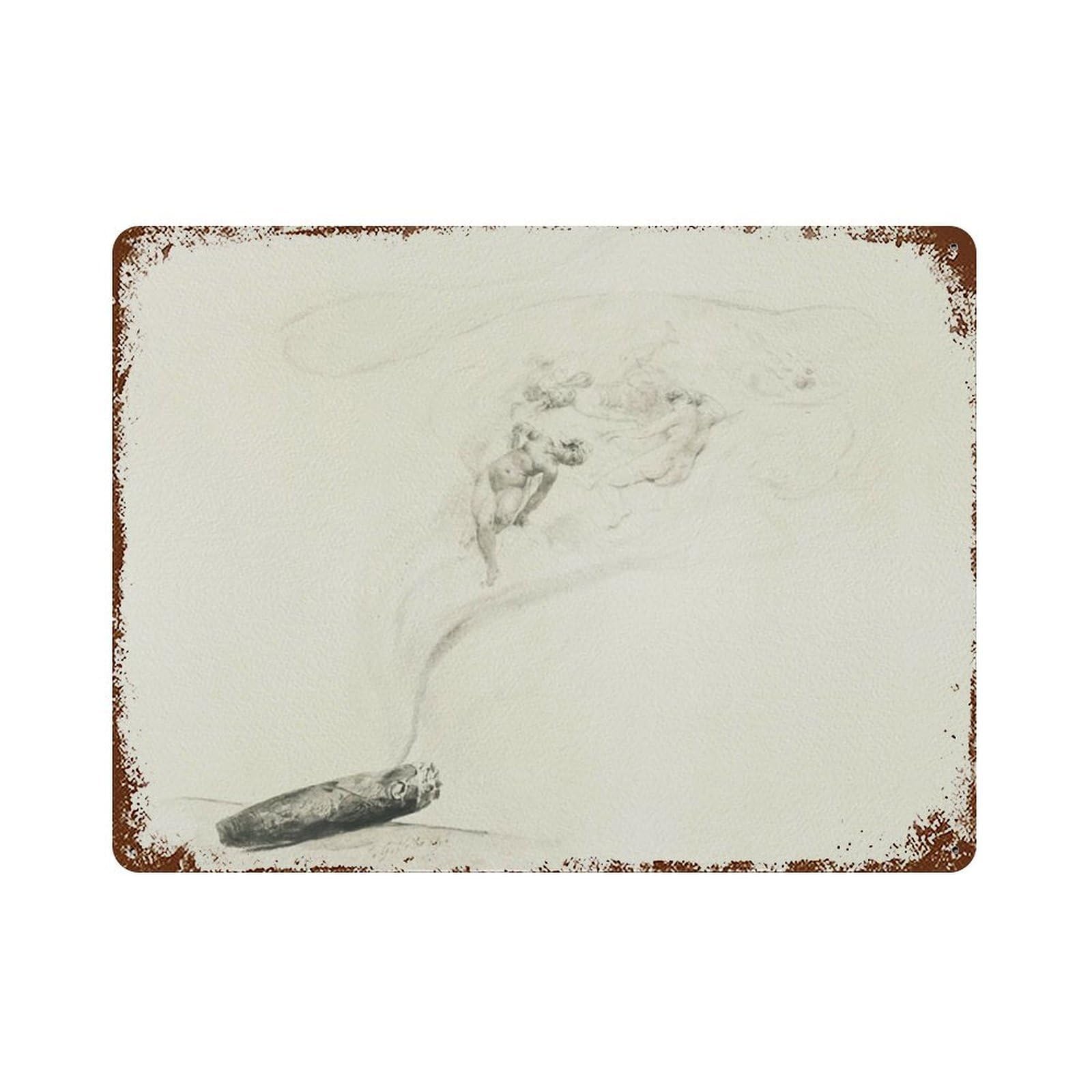 xiaoxiaoshen Pencil Drawing Vintage, Sketch Wall Decor Art Metal Tin Poster Modern Home Decor Art Home Bar Shop Decorations Vintage Sign 30x40cm