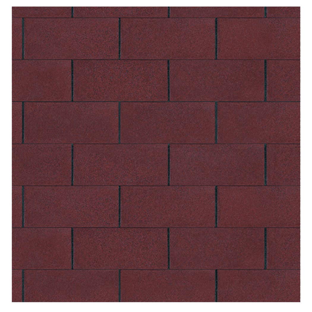 Gartenpirat Bardeaux de toiture en Bitume Bardeaux de toiture rectangulaires pour abri de Jardin, Remise à Outils, pavillon et abri de Voiture (Rouge, 3 m²)