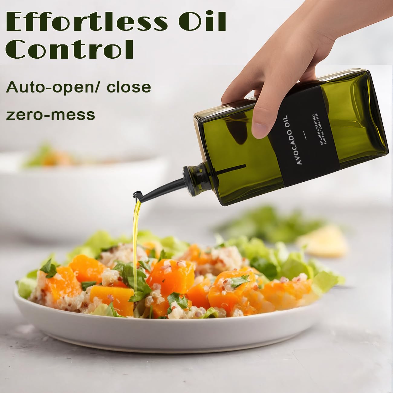 Olivenölspenderflasche für die Küche, UV-geschützte Ölflaschen, 479 ml, Öl- und Essigspender-Set, tropffreier Ausgießer, elegante Küchenutensilien, 479 ml, 4 Stück