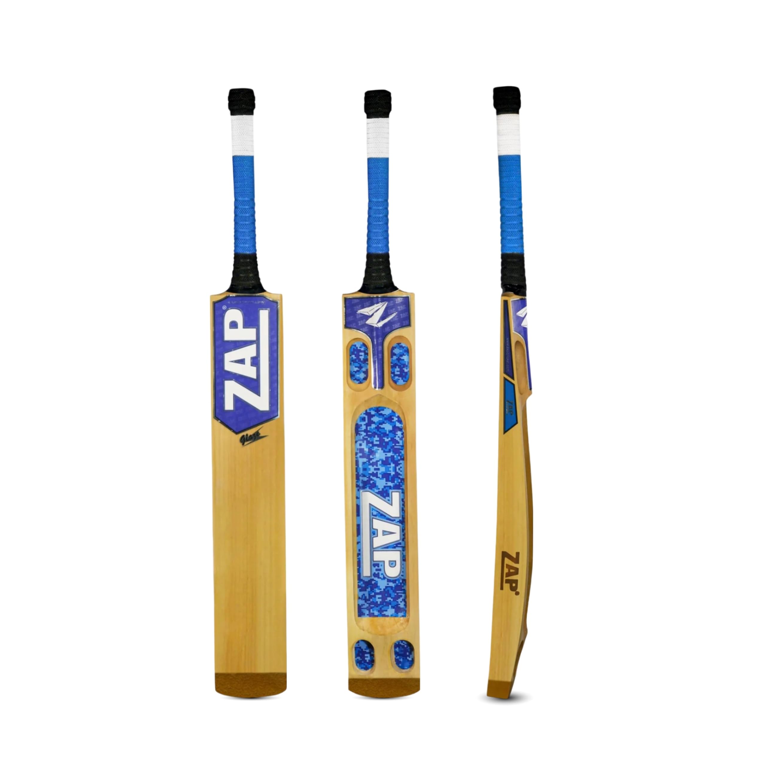 ZAP Wood Glaze Tennis Scoop Cricket Bat (35 Inch)|# No.1 Tennis Bat|Waterproof|Unbreakable Toe|Ultra Light Pickup|5 Scoop Design|Hard Tennis Ball Bat