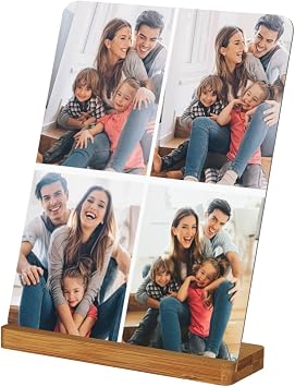 Personalized Metal Photo Prints Custom Frames with Your Own Photo Logo Text Image Customized Gifts for Lovers Couples Family Friends, Vertical D, 7in