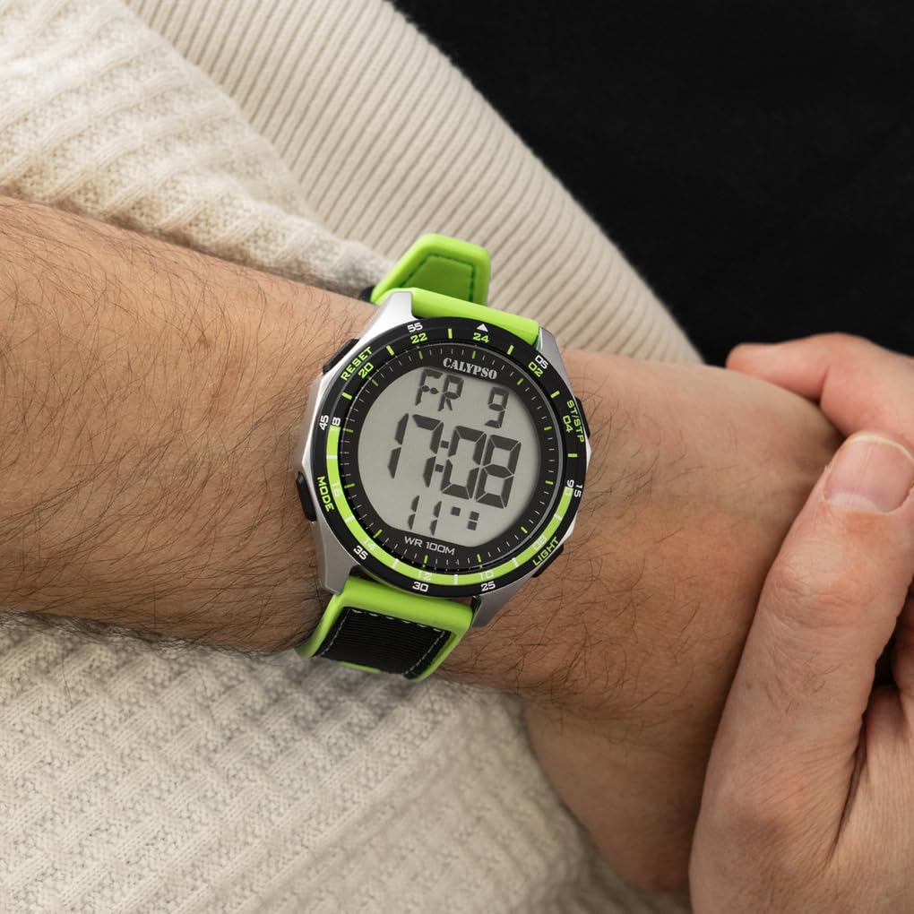 Calypso Orologio Digitale Uomo in Gomma Nero verde
