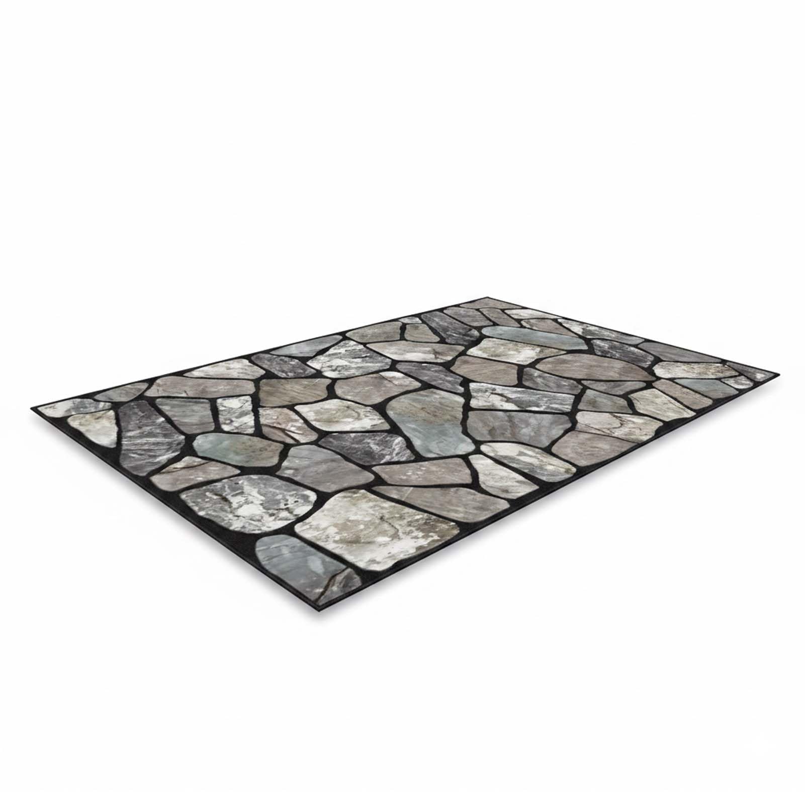 Tapis d'extérieur haut de gamme doux et épais motif roche pour balcon