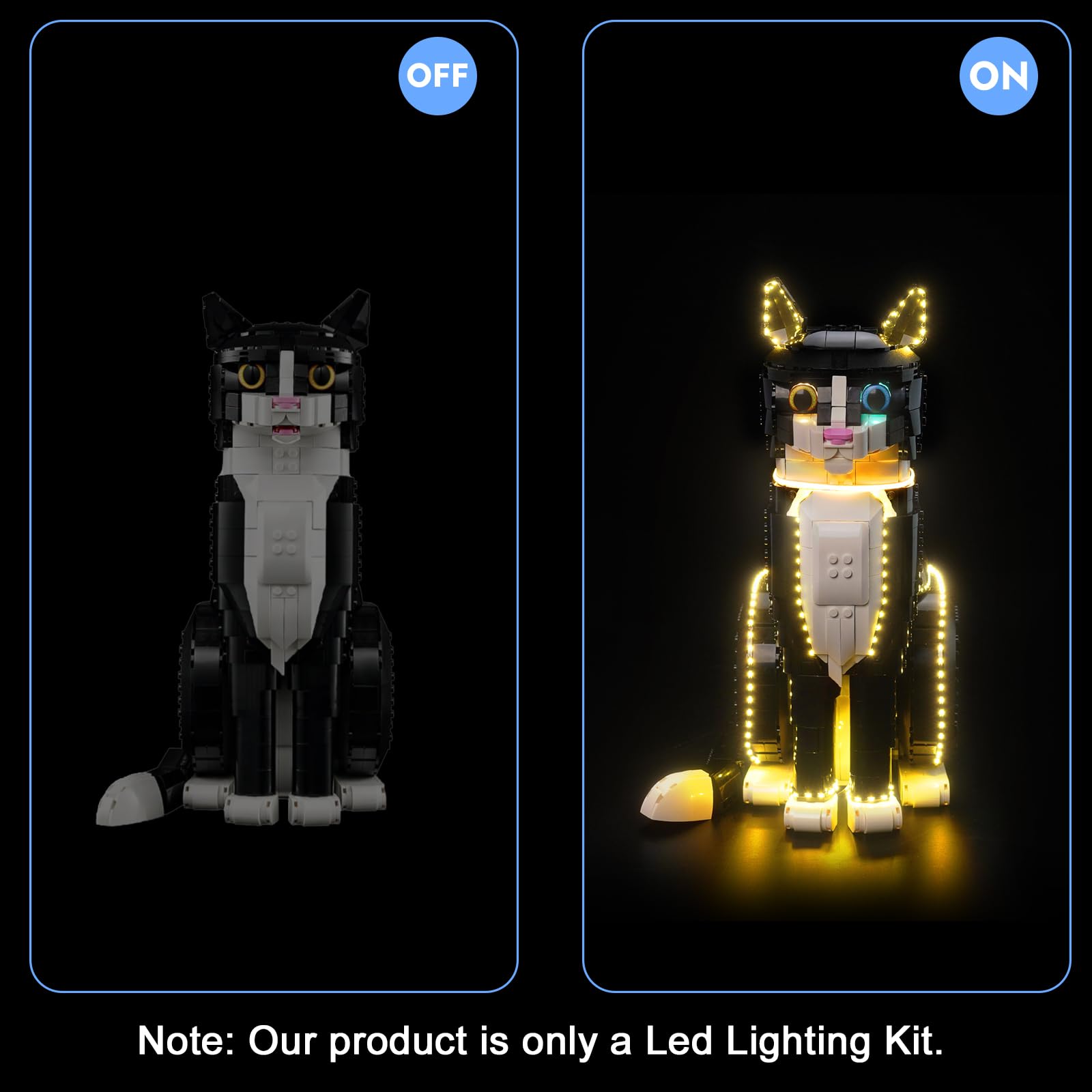 Light Kit for Lego Tuxedo Cat Lighting Set for Lego Ideas 21349 Tuxedo Cat Set - Not Include Models, Just Light Kit - Image 3