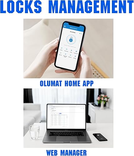 Miniatura 6 de Cerradura inteligente con asa cerradura de puerta de entrada sin llave Wi-Fi - Cerraduras inteligentes para puerta delantera - Cerradura de puerta