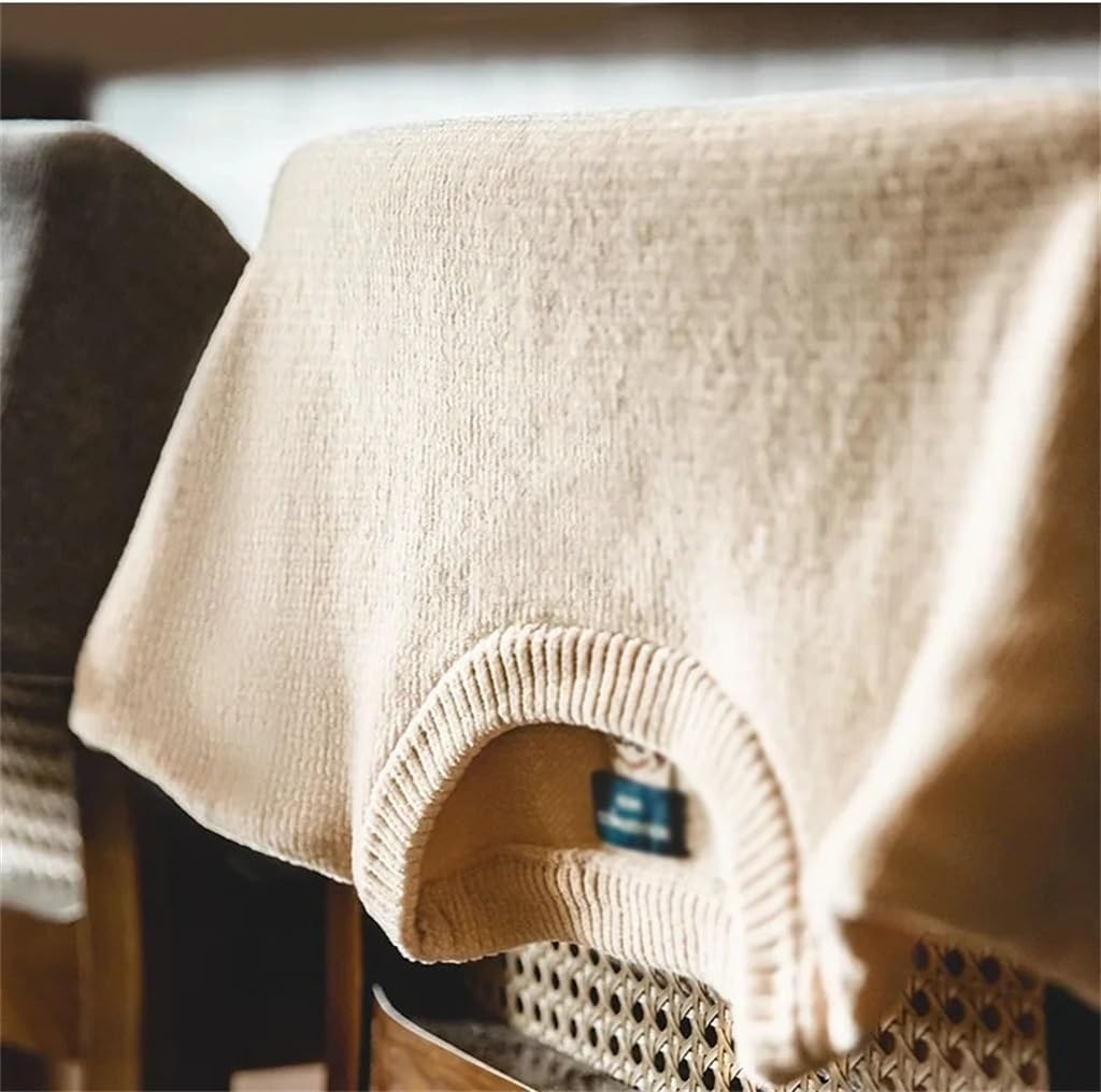 Casual Chenille Round Neck Sweater Men's Warm Skin-Friendly Knit Sweater Basic Models for Fall and Winter