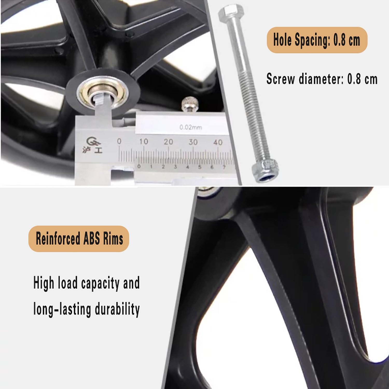 Ruedas de Repuesto Ruedas Delanteras para Sillas de Ruedas Diámetro 14/17/19cm, Resistentes al Desgaste Ruedas de Repuesto Sólidas para carros(Gray,8inch/20cm)