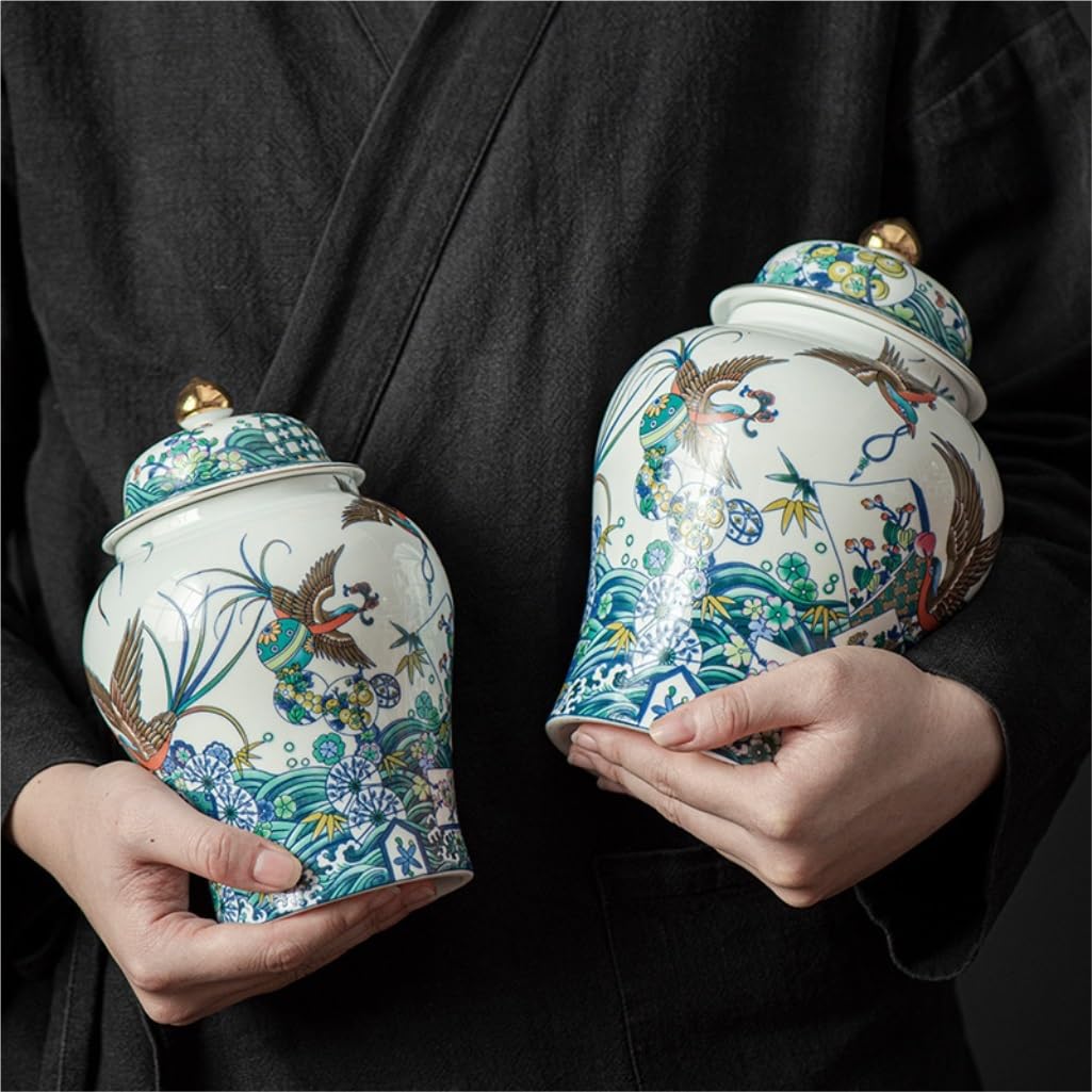 Contenitore per il tè in ceramica, barattolo per la conservazione del tè sfuso in ceramica, grande capacità, barattolo sigillato, contenitore per la conservazione della cucina di casa, set da tè cin