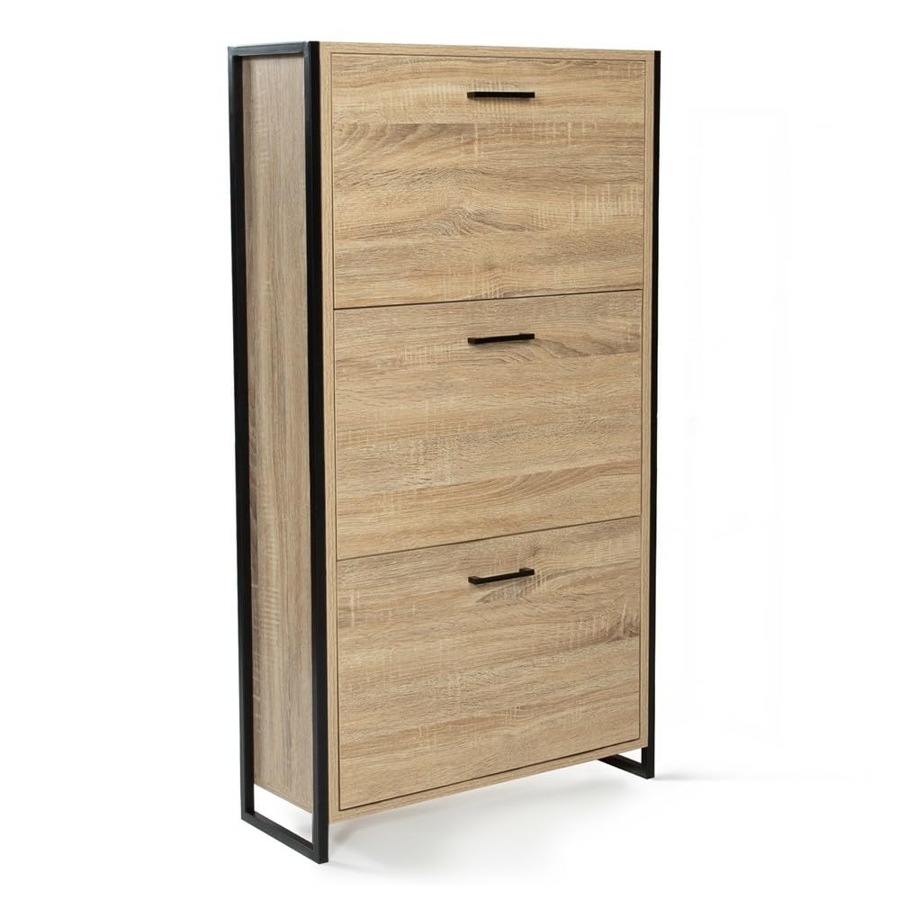 Mueble para zapatos con efecto madera y metal