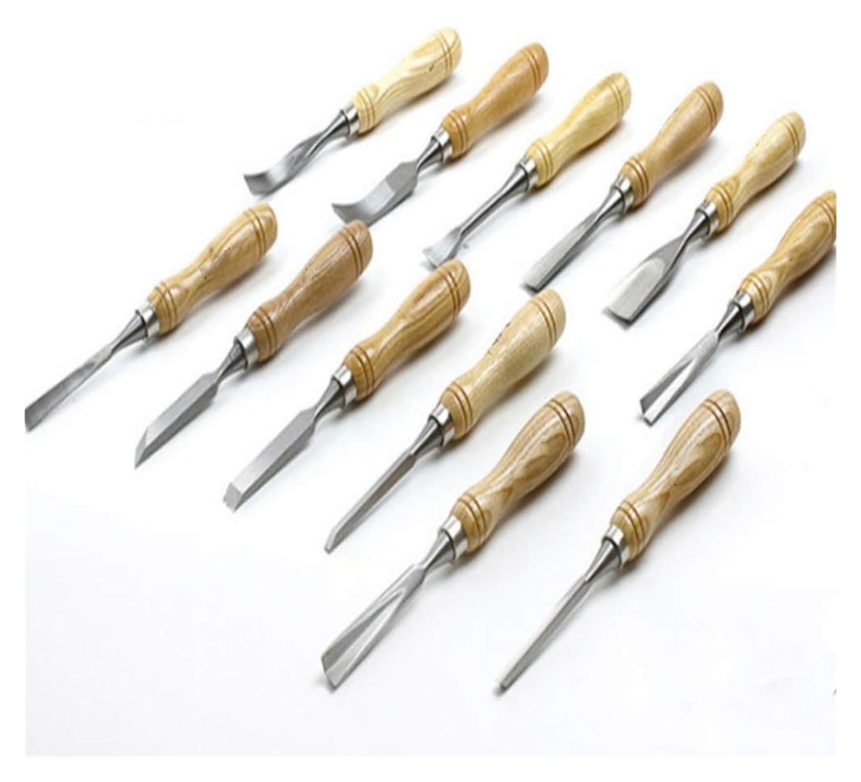 Cinceles para madera Juego de cinceles para tallar madera de 12 piezas, kits de herramientas para tallar madera con caja de madera, artistas profesionales de herramientas afiladas para trabajar la m