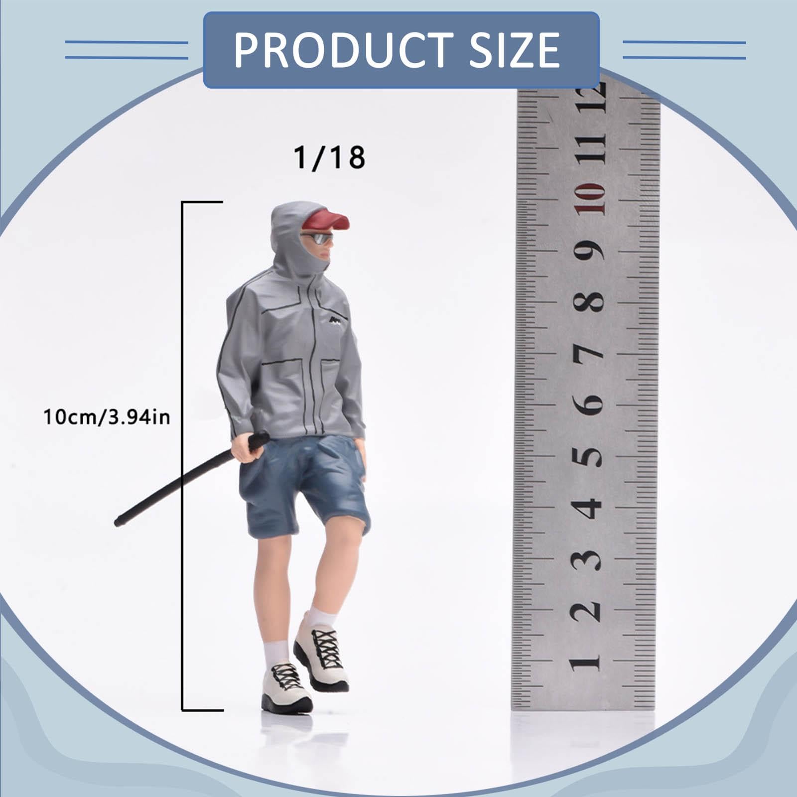 MagiDeal Figura di Escursionista in 1:18, Oggetto di Scena per Diorama, Hobby, Statuetta Maschile realistica da Collezione per Decorazione di casa delle