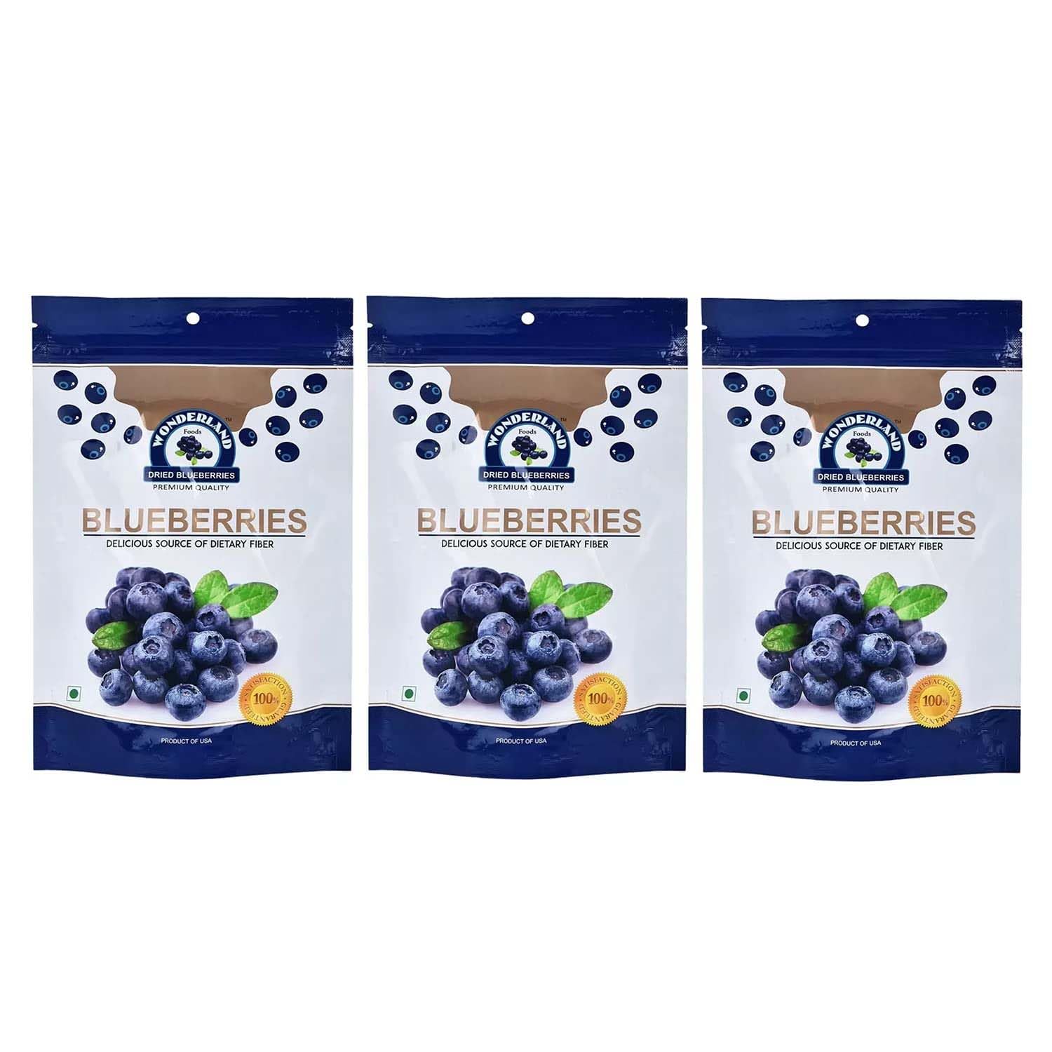 WONDERLAND FOODS (DEVICE) Californian Whole & Dried Blueberry 450G (150G X 3 Pouch) (Pack Of 3) | Vegan, Non-Gmo & No Preservatives | Healthy & Tasty Ideal For Snacking (B0BJ8MF3BK) Amazon Price History, Amazon Price Tracker