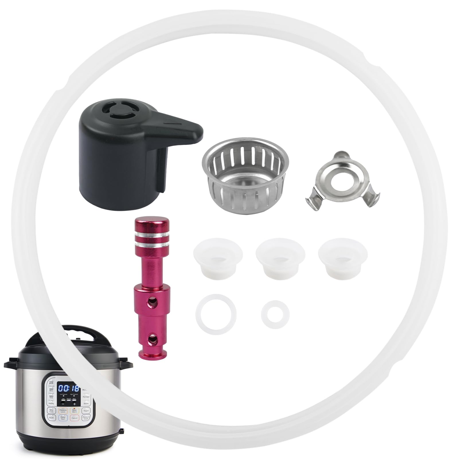 Photo 1 of 10 PCS Instantpot Replacement Parts for Duo 8 Qt and Duo Plus 8 Quart, Include Sealing Ring Steam Release Valve Float Valve Anti-Block Shield Anti-blocking Shroud Bracket