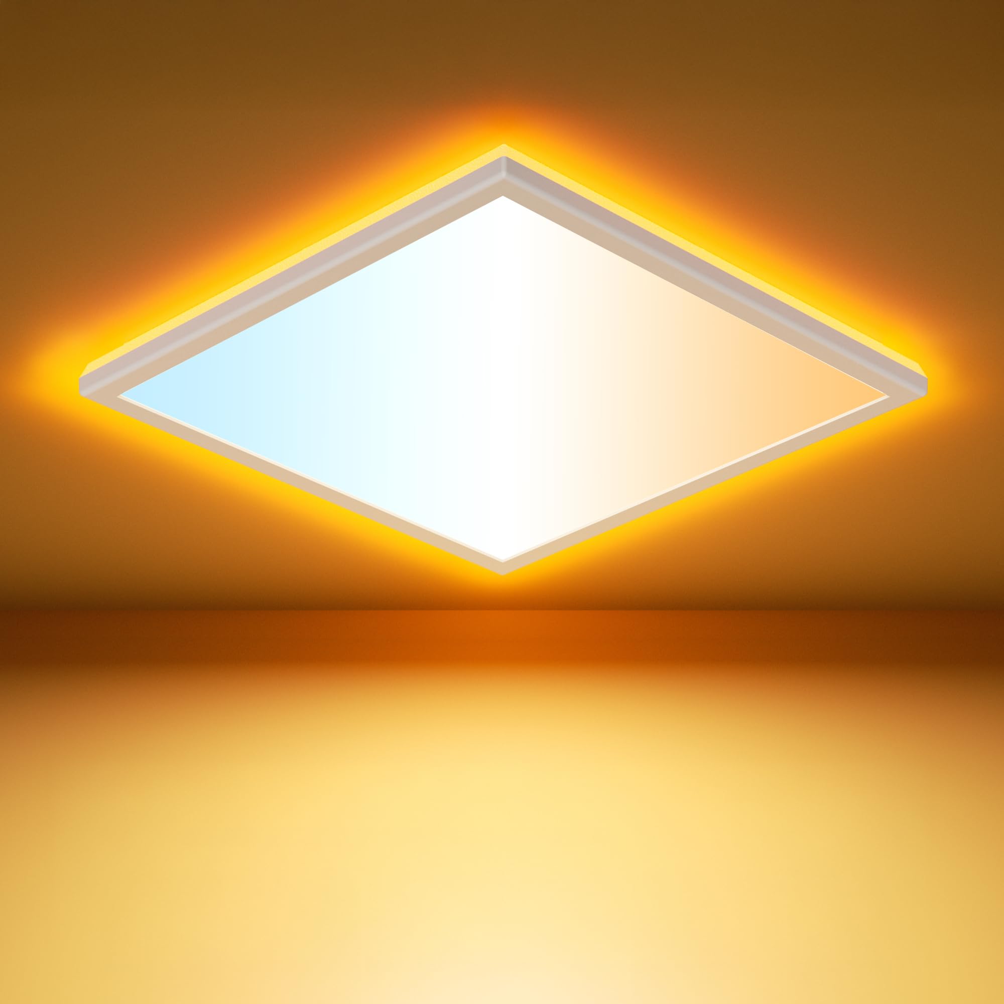 Feliigo Deckenleuchte LED, Deckenlampe Wohnzimmer 3000K-24W-2800LM, IP44 Wasserfest Modern Schlicht Ultra dünn Lampe für Schlafzimmer, Bad, Flur, Balkon, Küche, Keller - 30cm, Quadrat