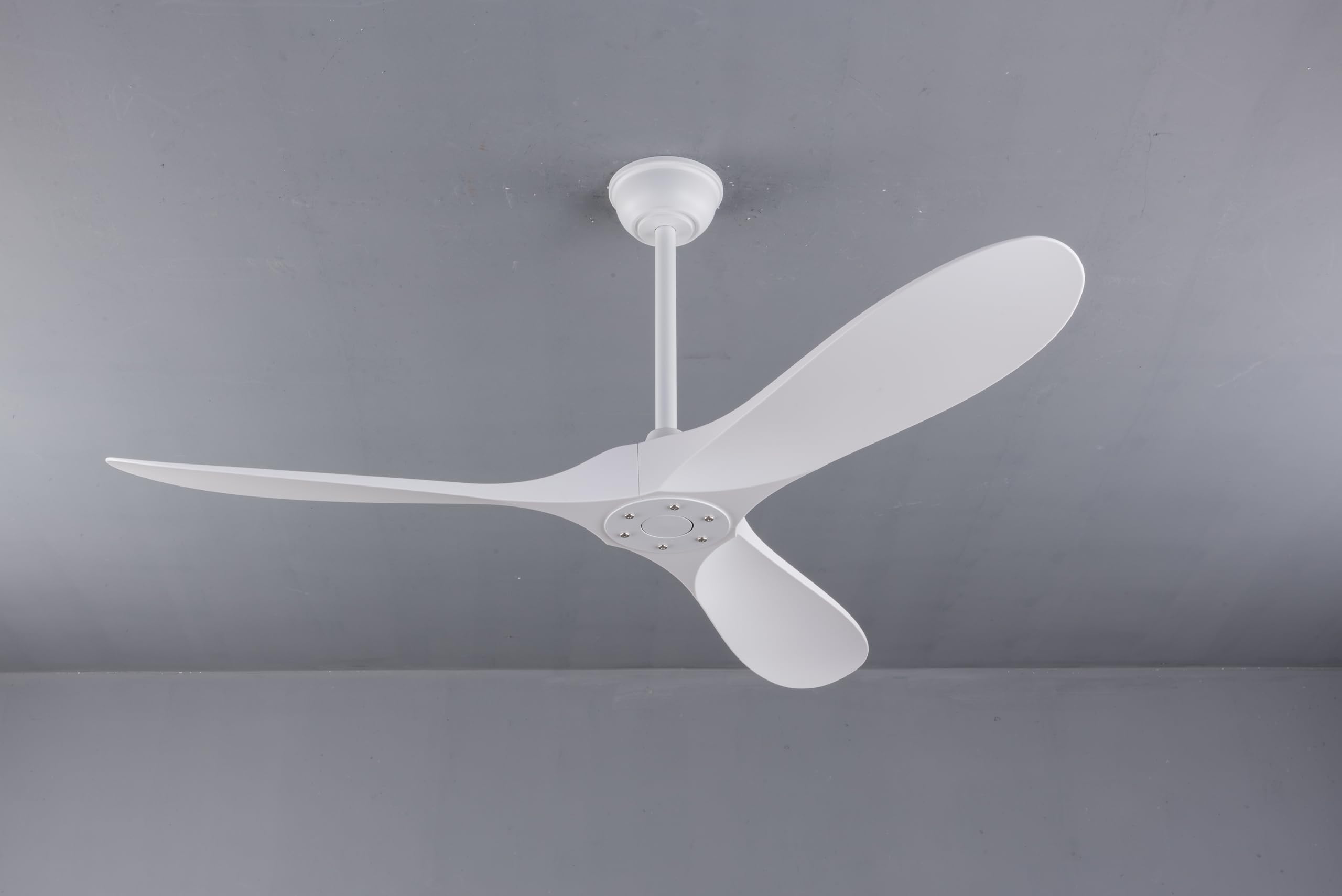 Homgoday Ventilador de Techo Moderno sin luz, 60 Pulgadas, Motor DC silencioso Reversible, Control Remoto con Temporizador, para Interior y Exterior, Dormitorio, Sala de Estar, Patio