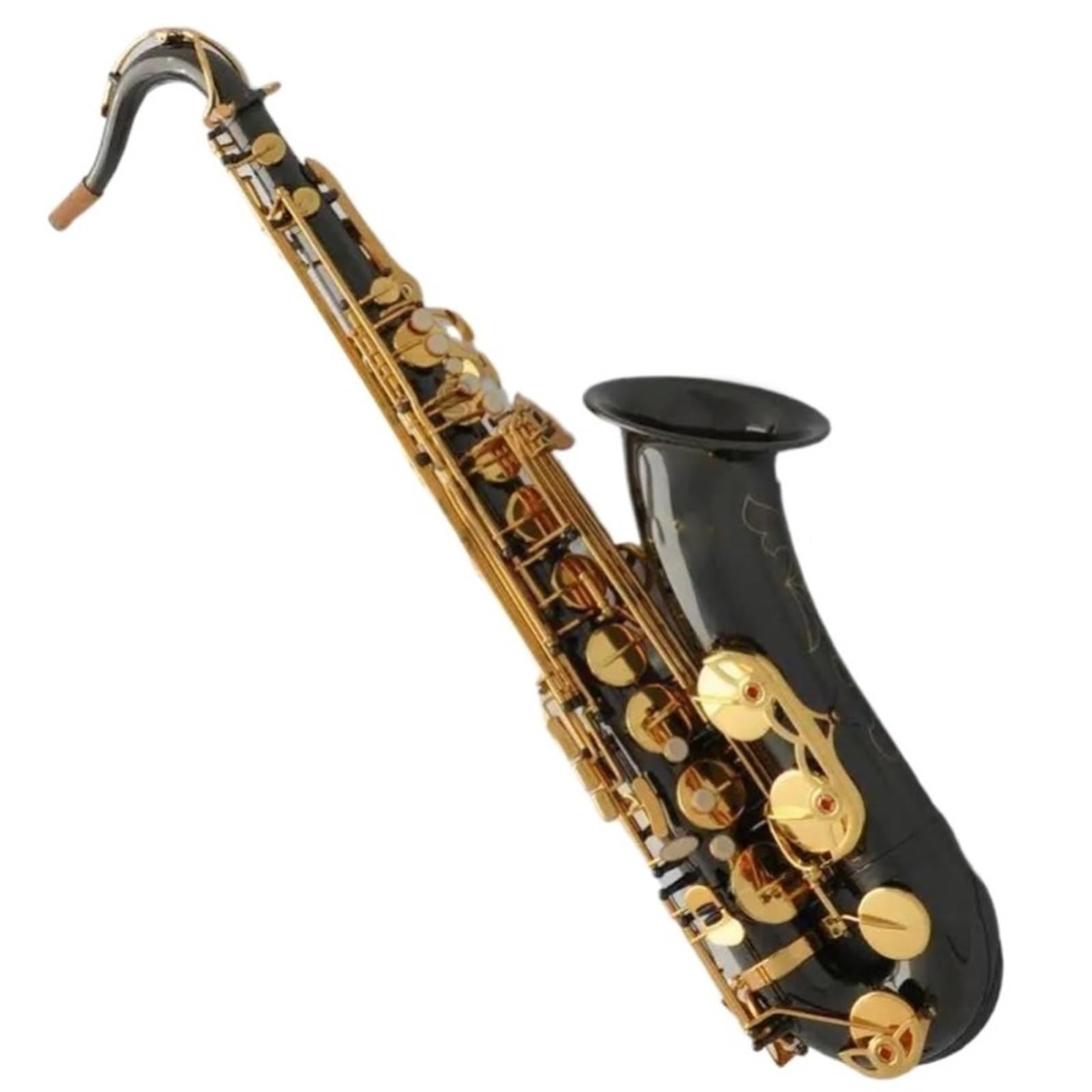 Profesjonalny Saksofon Tenorowy Czarny Niklowo Złoty Bb High F Saksofon