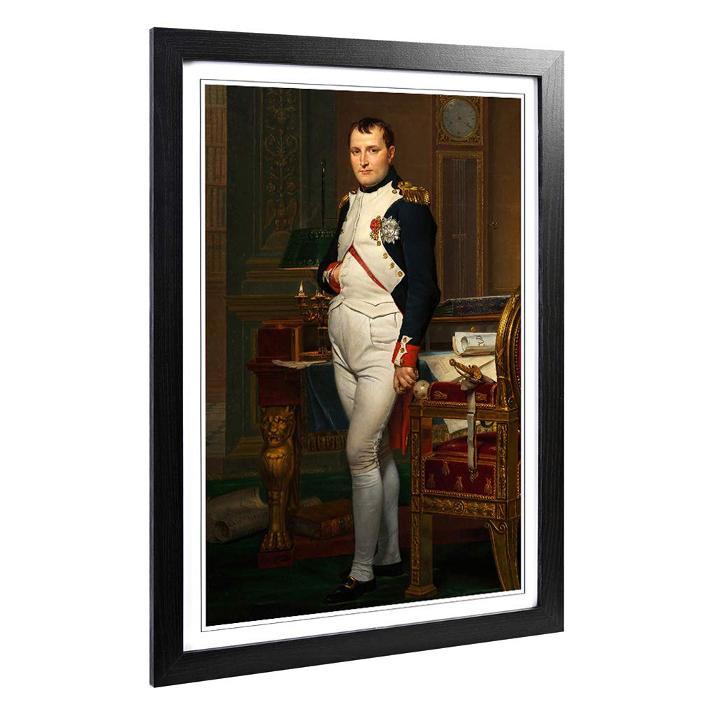 Big Box Art Framed Print of Jacques Louis-David The Emperor Napoleon Design | Wall Art Picture | Home Decor for Kitchen, Living Room, Bedroom, Hallway, Black, A2 / 24.5x18 Inch / 62x45cm