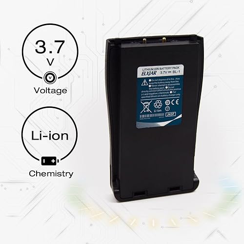 Miniatura 2 de elxjar Paquete de 5 baterías de repuesto recargables de iones de litio de 3.7 V BL-1 compatibles con BAOFENG BF-666S BF-777S BF-888S BF-999S,
