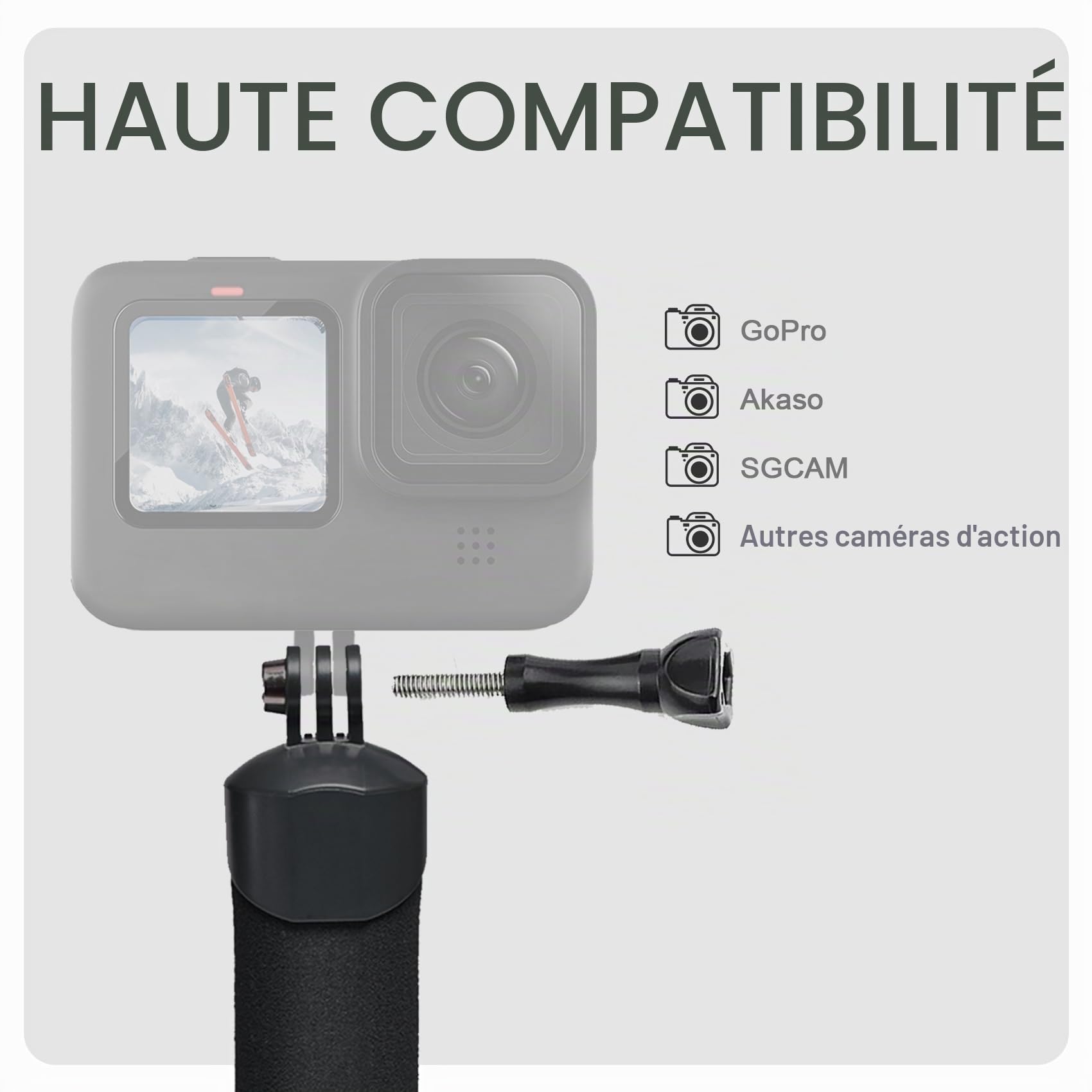 FitStill Monopode étanche avec poignée flottante + corde en acier Cored de sécurité pour caméras d'action Go Pro Hero Session DJI Osmo plongée sous-marine Selfie Stick