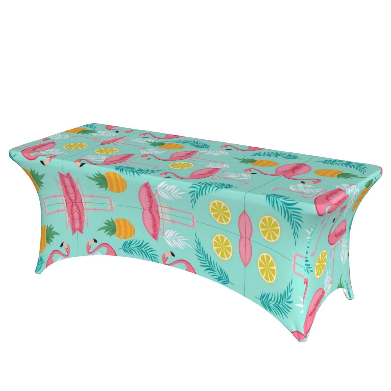 Nappe flamant rose 1m80 facile à installer pour table rectangulaire de jardin