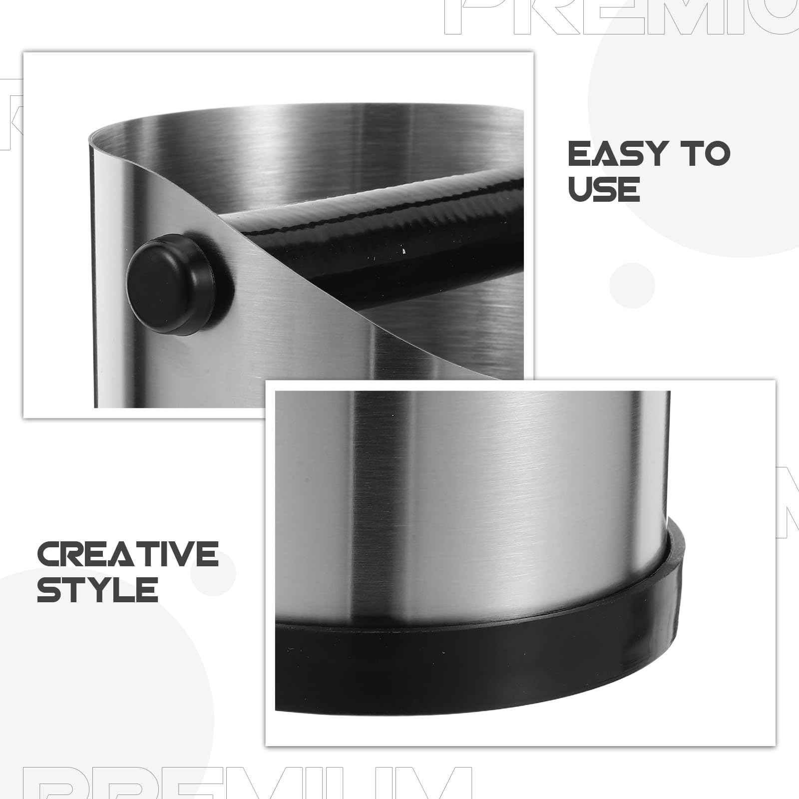 Pattumiera per caffè espresso in acciaio inox, contenitore per caffè macinato e secchio per il tè per il piano di lavoro, strumento essenziale per macchina per caffè espresso