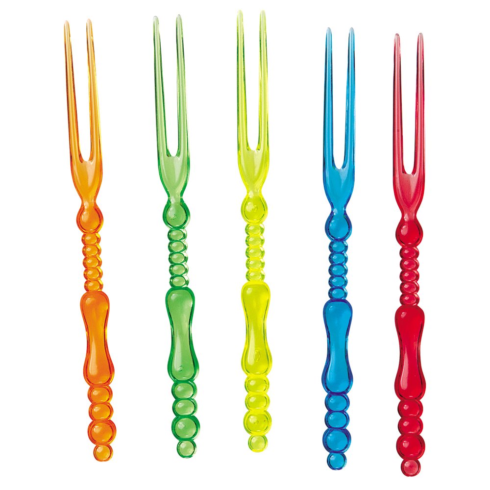 Unique Pitchfork Picks Plastic 5" 25pc Astd Color