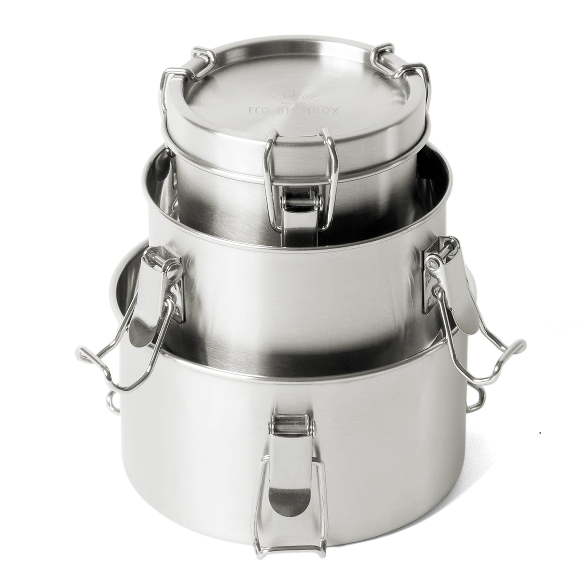 Bao Bowl- Brotdose mit Fächern 3 Lagig 200 + 400 + 700ml - Lunchbox aus Edelstahl rund - BPA-frei und auslaufsicher - spülmaschinenfeste Vesperbox