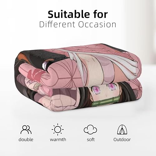 Miniatura 4 de Manta de dibujos animados de anime, linda y ultrasuave, manta universal para aire acondicionado, decoración de ropa de cama, 50 x 40-A