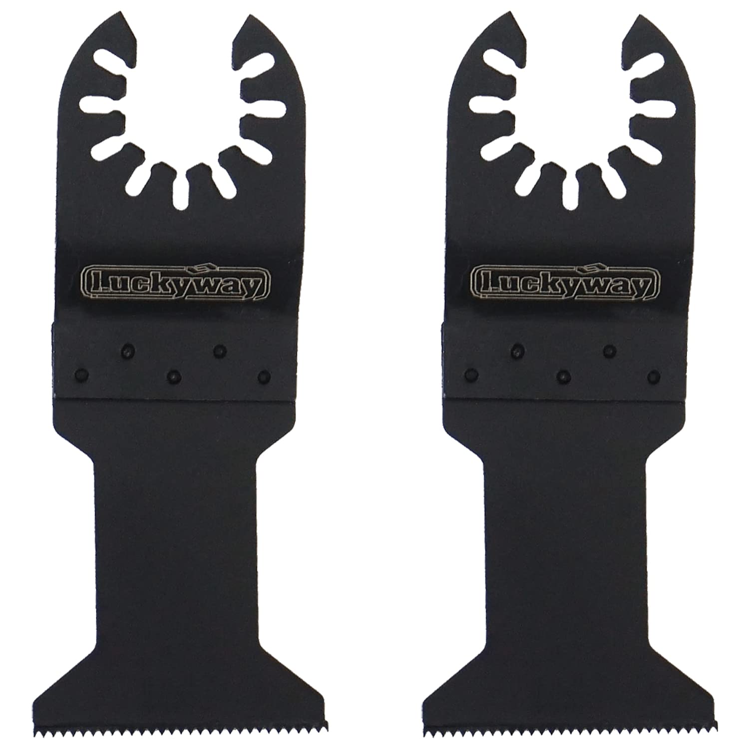 Luckyway 2-Pack Oscillating Tool Blades Carbide Multitool Saw Blades for Hard Material, Hardened Metal, Nails, Bolts and Screws