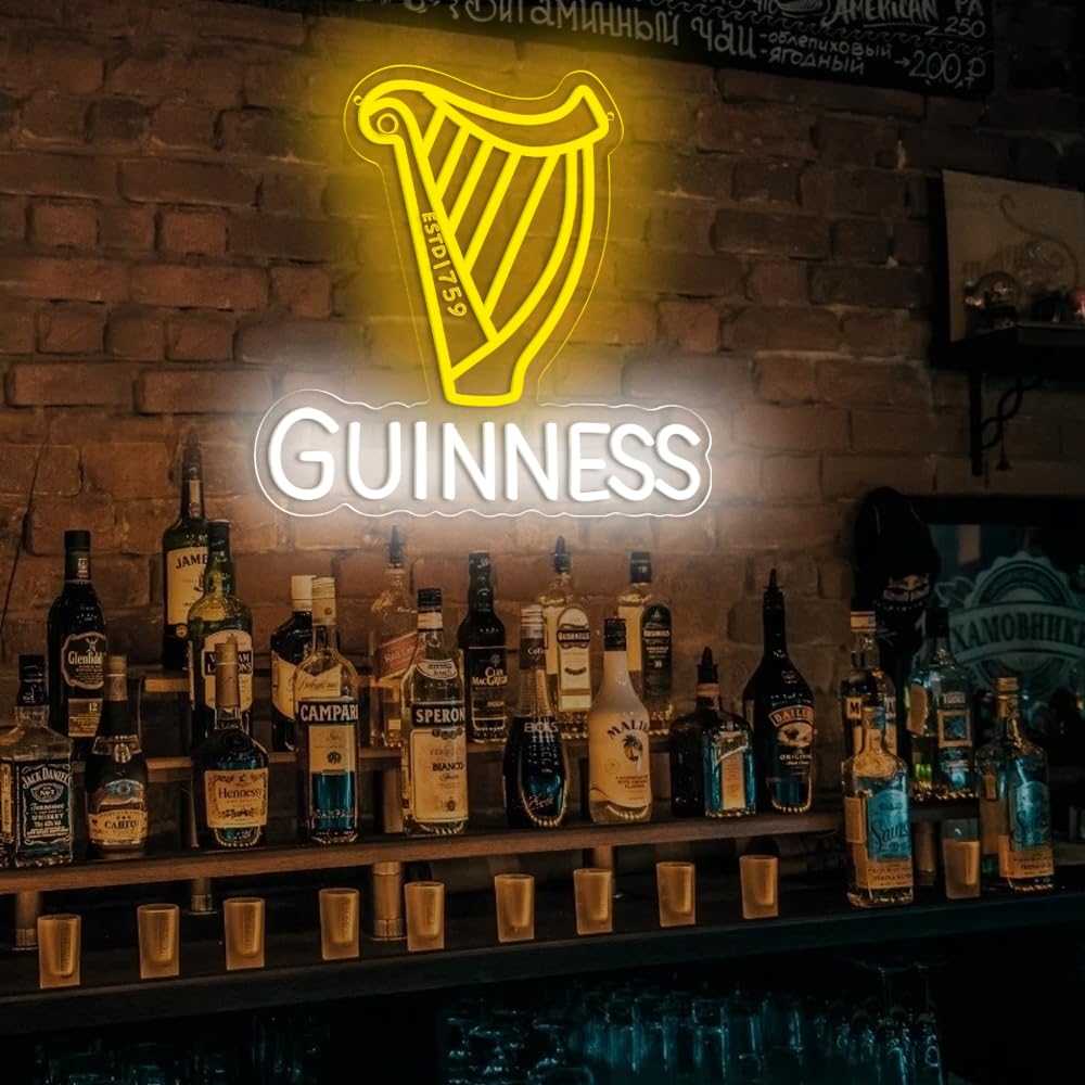 Amazon.co.jp: XJNOLGXIQU Guinnes Beer ネオンサイン 壁の装飾用