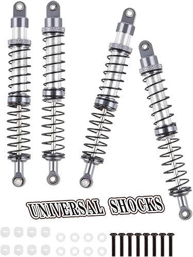 Vista 8 de Amortiguador universal de 4.331 in para coches de escala RC 1/10, aleación de aluminio 7075 RC amortiguador de choques ajustable universal Hops Up