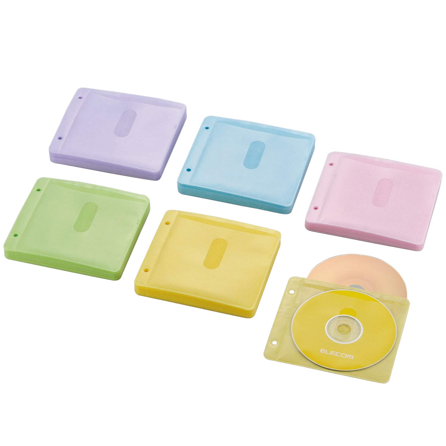 Amazon.co.jp: エレコム DVD CDケース 不織布 両面収納 2穴付 60枚入